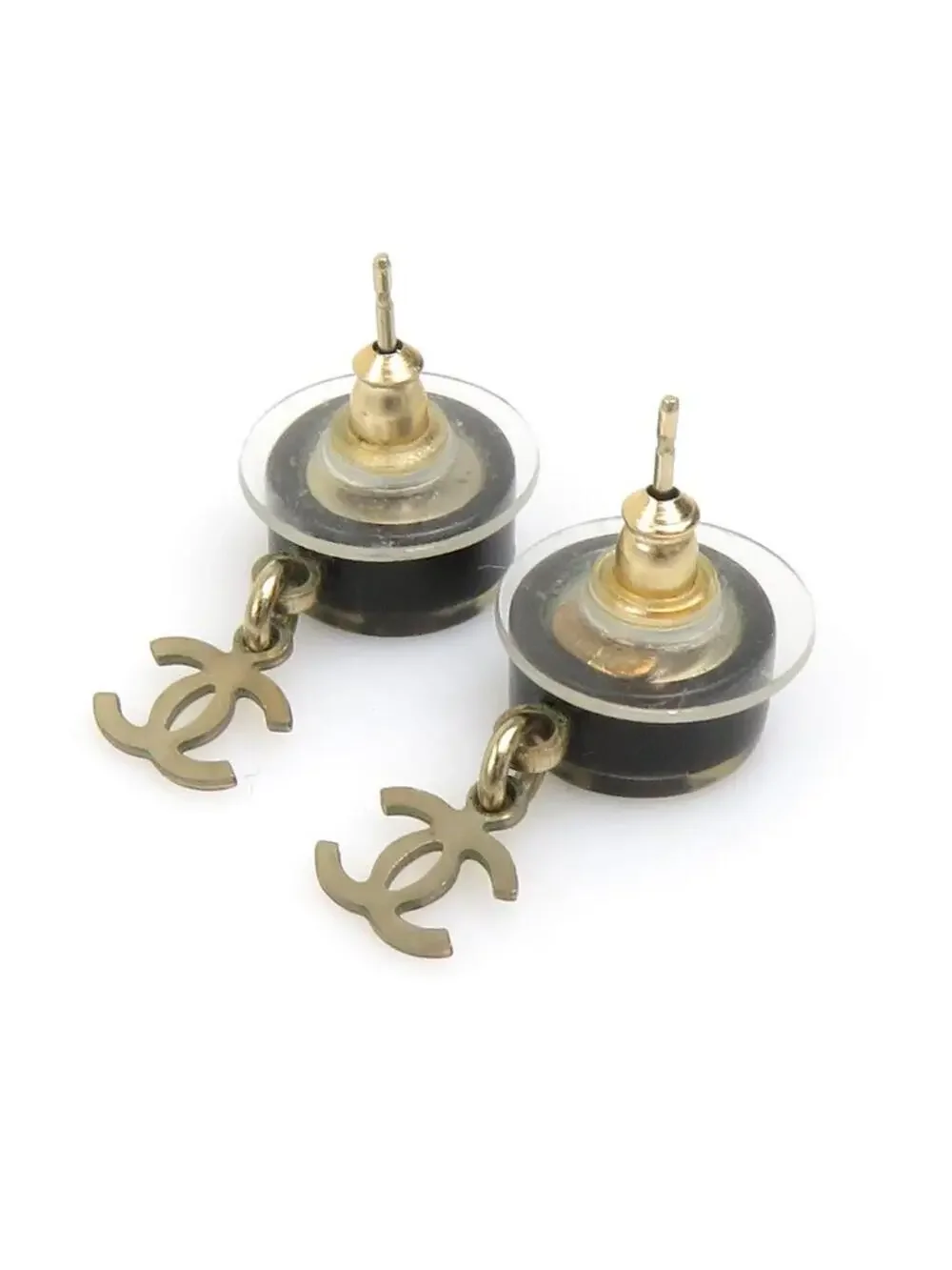 Auth Chanel Cc Logo Pierce Earrings #303138C32B